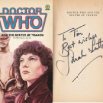 Tim Bradley's copy of 'Doctor Who and the Keeper of Traken' signed by Sarah Sutton