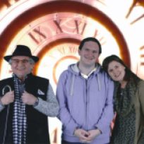 Tim Bradley with Sylvester McCoy and Sophie Aldred at 'Science of the Time Lords', National Space Centre, Leciester, January 2016