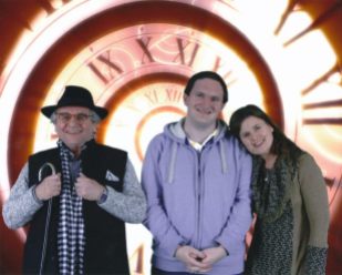 Tim Bradley with Sylvester McCoy and Sophie Aldred at 'Science of the Time Lords', National Space Centre, Leciester, January 2016