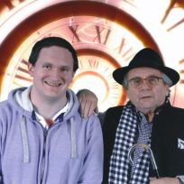 Tim Bradley with Sylvester McCoy at 'Science of the Time Lords', National Space Centre, Leciester, January 2016