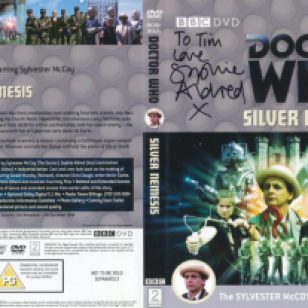 Tim Bradley's DVD cover of 'Silver Nemesis' signed by Sophie Aldred