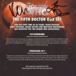 Tim Bradley's 'The Fifth Doctor Box Set' cover (rear) signed by director Ken Bentley and writer John Dorney