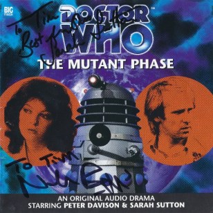 Tim Bradley's CD cover of 'The Mutant Phase' signed by Sarah Sutton and Nicholas Briggs