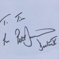 Autograph signature to Tim Bradley by Peter Davison