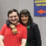 Tim Bradley with Sarah Douglas at the 'Collectormania Glasgow 2012', Braehead Arena, August 2012