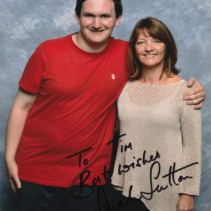 Tim Bradley with Sarah Sutton at 'Collectormania Glasgow 2012', Braehead Arena, August 2012