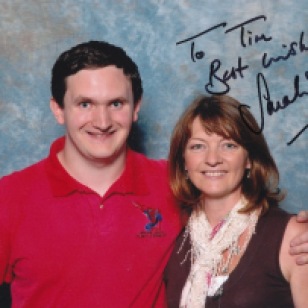 Tim Bradley with Sarah Sutton at the 'London Film & Comic Con', Earl's Court, London, July 2011