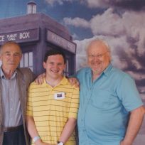 Tim Bradley with Michael Jayston and Colin Baker at 'Regenerations 2016', Swansea, September 2016