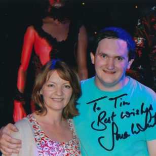 Tim Bradley with Sarah Sutton at 'Time Warp', Weston-super-Mare, July 2014