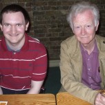Tim Bradley with Brian Miller at 'celebrate 50 - The Peter Davison Years' in Chiswick, London, April 2013