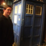 Tim Bradley with the TARDIS, 'Doctor Who Experience', April 2017