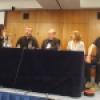 The 'Full Circle' panel with Alec Wheal's son-in-law Anthony Quinn, writer Andrew Smith, Sarah Sutton and Matthew Waterhouse at 'The Capitol II', Arora Hotel, Gatwick, May 2017