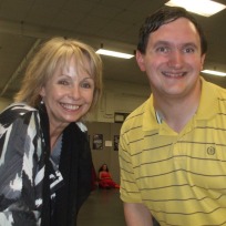 Tim Bradley with Lalla Ward at the 'London Film & Comic Con', Olympia, July 2017
