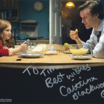 Tim Bradley's photo of Amelia Pond and the Eleventh Doctor in 'The Eleventh House' signed by Caitlin Blackwood