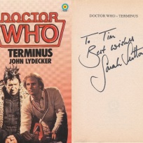 Tim Bradley's book of 'Doctor Who - Terminus' signed by Sarah Sutton