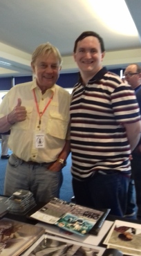 Tim Bradley with Frazer Hines at the 'Folkestone Film, TV and Comic Con', Leas Cliff Hall, Folkestone in May 2018