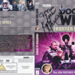 Tim Bradley's DVD cover of 'Frontier In Space' signed by Katy Manning