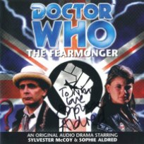 Tim Bradley's CD cover of 'The Fearmonger' signed by Sophie Aldred
