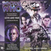 'Love and War' (signed by Sylvester McCoy, Sophie Aldred and Lisa Bowerman)