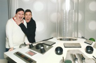 Tim Bradley with Paul McGann at 'Science of the Time Lords', National Space Centre, Leicester, January 2019