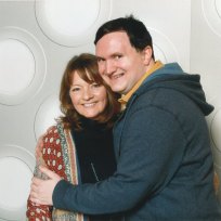 Tim Bradley with Sarah Sutton at 'Science of the Time Lords', National Space Centre, Leicester, January 2019