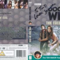 Tim Bradley's DVD cover of 'The Face of Evil' signed by Louise Jameson