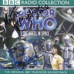 Tim Bradley's CD cover of 'The Wheel In Space' signed by Frazer Hines and Wendy Padbury
