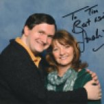 Tim Bradley with Sarah Sutton at 'Film & Comic Con Cardiff', Motorpoint Arena, Cardiff, March 2019