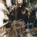 Tim Bradley’s photo of Nyssa in 'The Keeper of Traken' signed with 'Happy Birthday' by Sarah Sutton