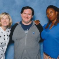 Jodie Whittaker, Tim Bradley and Jo Martin at 'Collectormania 27 – Film & Comic Con Birmingham' at the NEC in September 2022