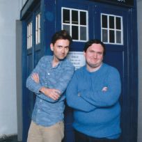 Tim Bradley with David Tennant at the TARDIS at the 'London Comic Con Winter 2022', November 2022