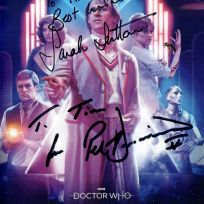 Tim Bradley's Blu-ray booklet of 'Doctor Who- Season 20' signed by Peter Davison and Sarah Sutton
